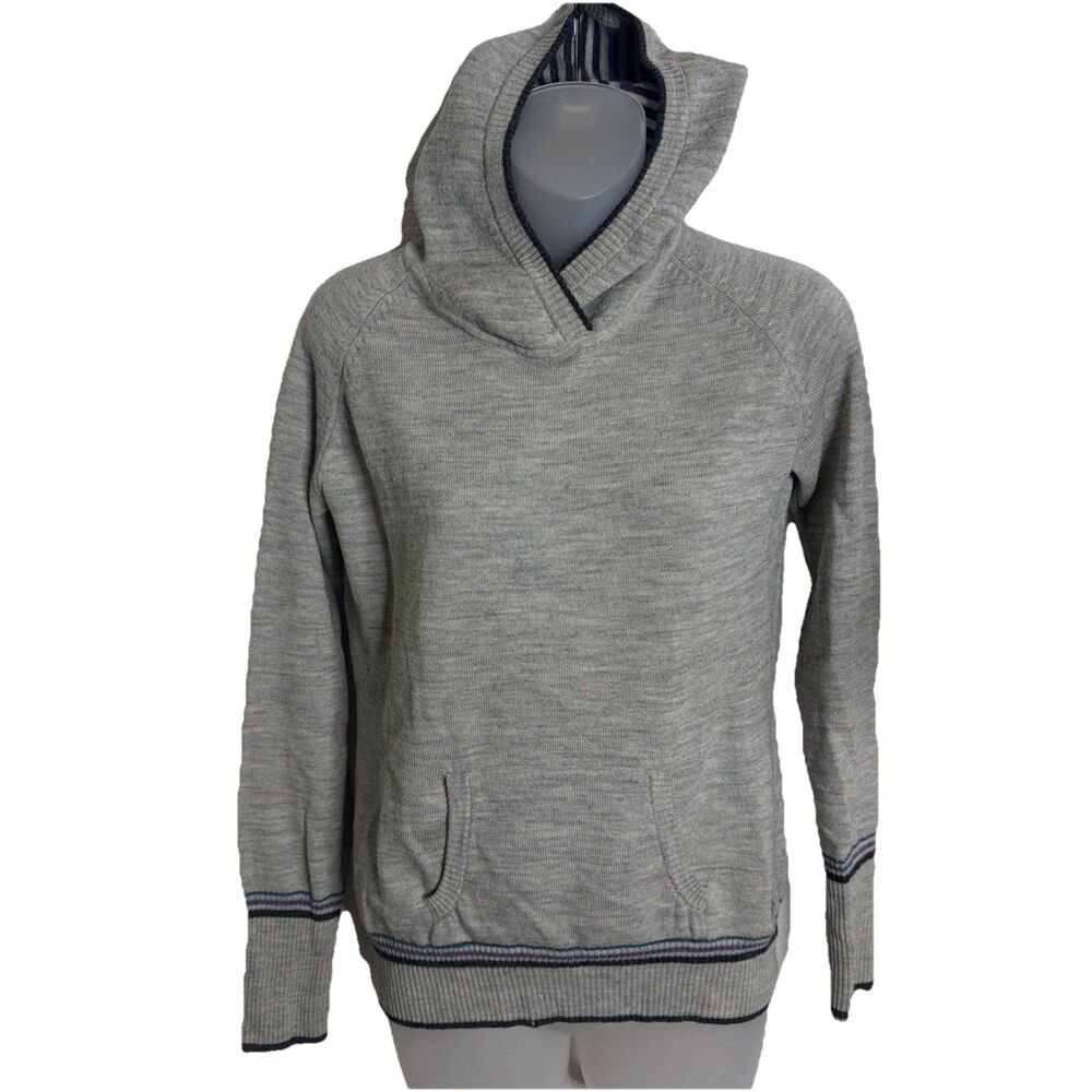 Smartwool Hoodie Sweater Women's Medium Gray 100% Merino Wool Pullover Pocket